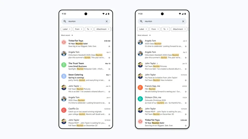 Gmail Yapay Zeka Arama Özelliği 